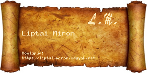 Liptai Miron névjegykártya